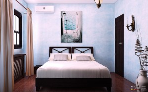 Bedroom blue decoration